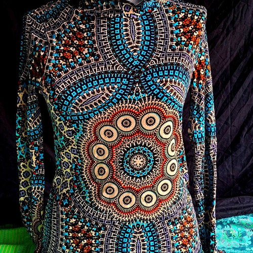 Love and Peace blouse new, size 36, multicolor, long sleeve