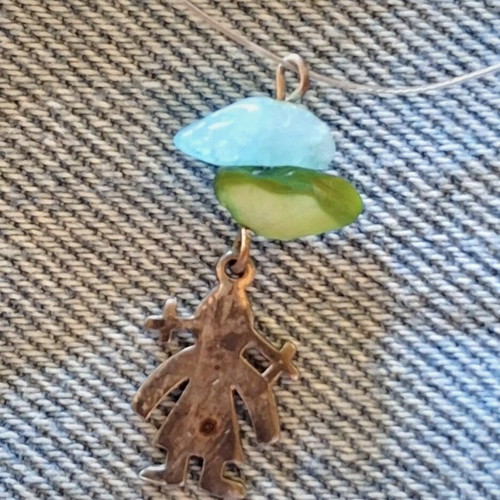 Girl necklace 925 silver like new, multicolor