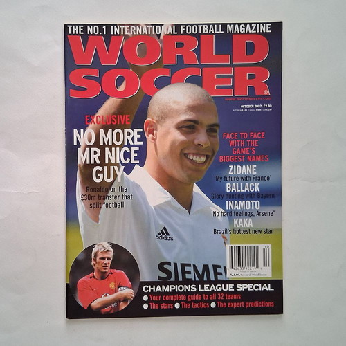 World Soccer October 2002 magazine used, English edition