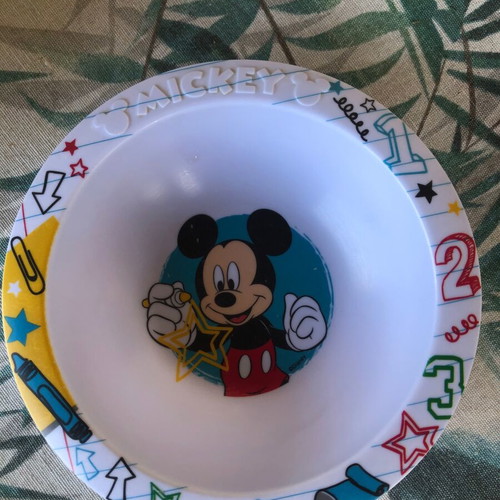 Melamine children's bowl and plate Mickey like new