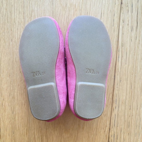 Zara suede ballerinas with leather insole size 21 new