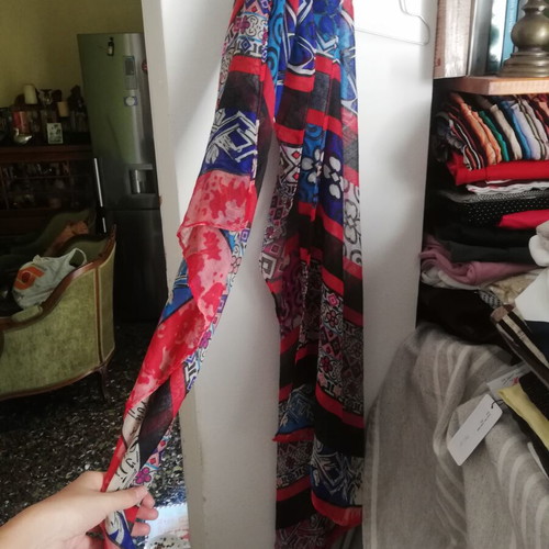 Multicolor airy scarf like new, polyester, approx. 175 cm