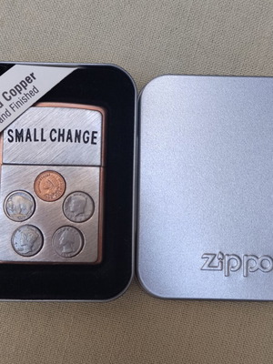 Zippo Solid Copper Small Change αναπτήρας σαν καινούργιος, Αύγουστος 2004