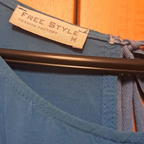 One-piece suit used, blue color, size M