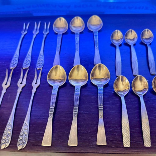 Museum collection of 18 gilded spoons and forks Soviet Union 1979 like new