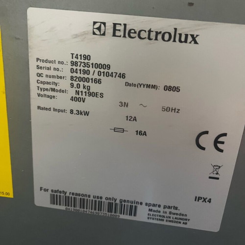 Electrolux T4190 professional dryer used 10 kg