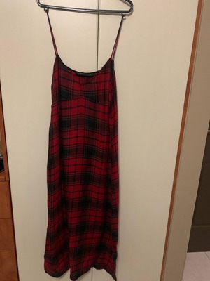 Zara plaid sleeveless dress like new, red