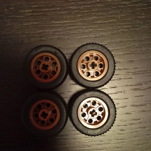 Lego wheels like new, 4 brown pieces