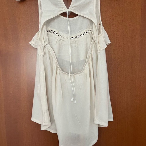 See u soon women's blouse new, beige, 100% viscose with back opening