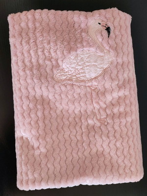 Baby fleece pink cuddle blanket like new with elephant design