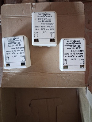 Electronic Lighting Transformers WP-60 12V 20-60W set of 3 new