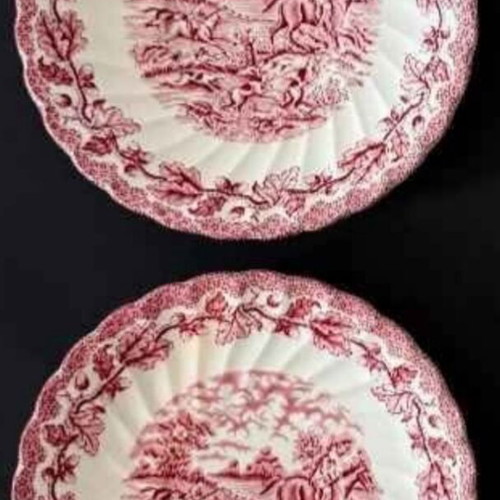 Myotts Country Life set of 4 pasta plates like new, Staffordshire porcelain