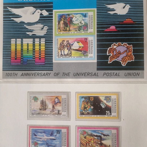 Grenada Grenadines collectible stamp set like new for 100 years UPU
