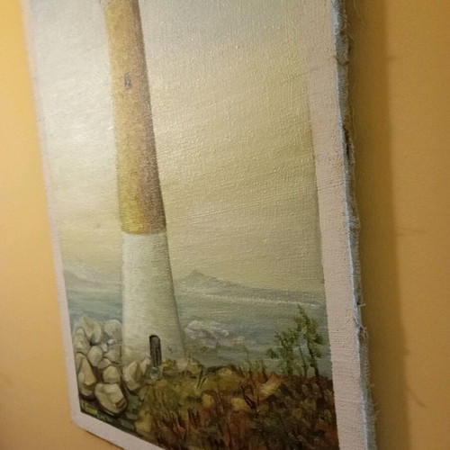 Lighthouse artwork on canvas like new
