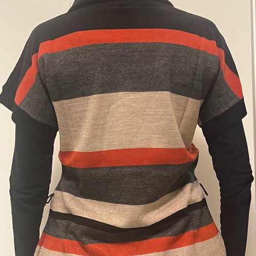 Canda (C&A) sweater used, short-sleeve with wide collar multicolor