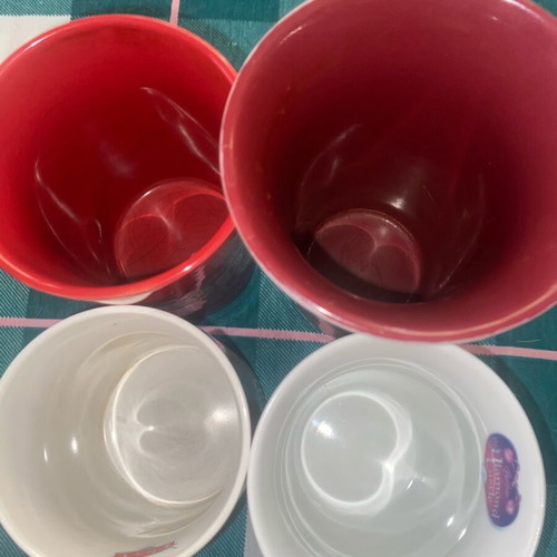 Children's mugs old used, set of 4 pieces