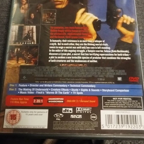 Underworld DVD used, 2 disc set with English subtitles