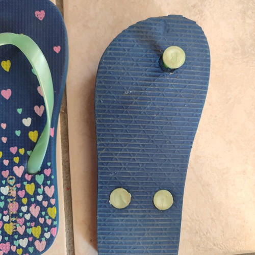 Flip flops for girl like new, size 27-28, multicolor