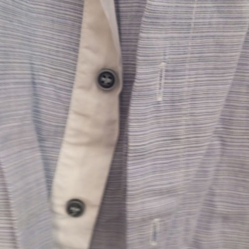 Linen shirt for boys, turquoise with white stripes