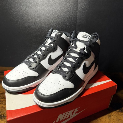 Nike Dunk Hi Retro sneakers, size 45.5 EU, white and black