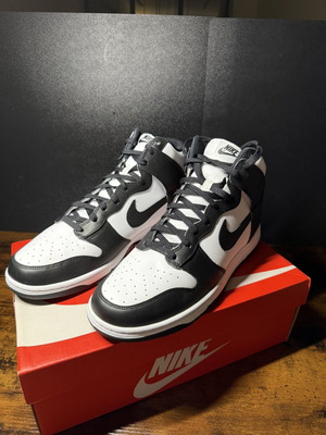 Nike Dunk Hi Retro sneakers, size 45.5 EU, white and black