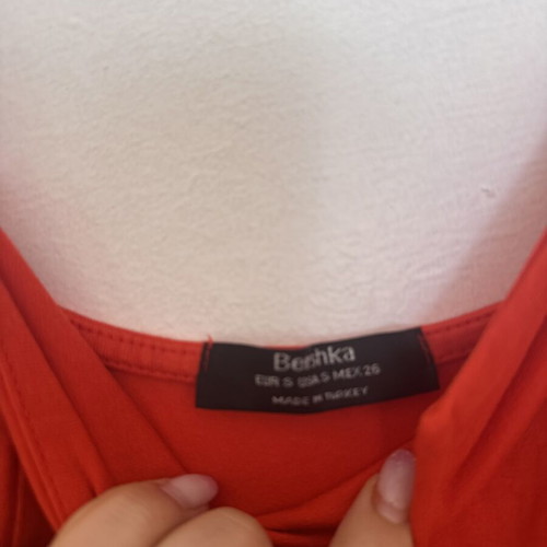 Bershka red jumpsuit like new, size S