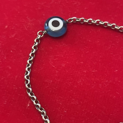 925 silver bracelet with evil eye, 18 cm