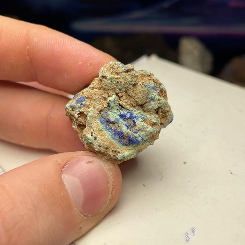 Azurite and gypsum from Lavrio new