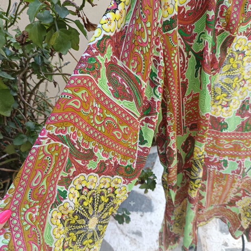 Boho kimono art silk 100% one size new, colorful