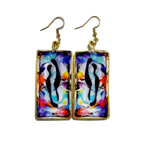 Invaga earrings with organic design, handmade, made to order