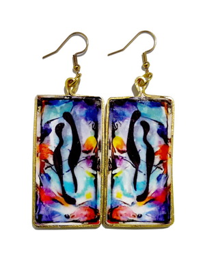 Invaga earrings with organic design, handmade, made to order