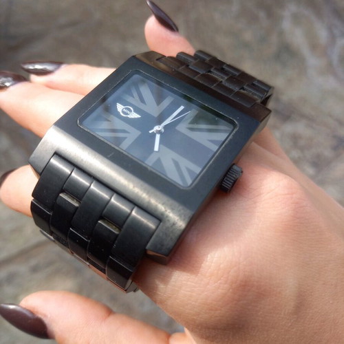 Mini Black Jack watch new, black matte, square dial