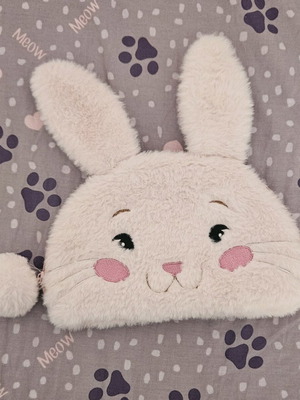 Plush Bunny Toiletry Bag Pink Like New for Kids
