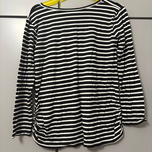 Women's Long Sleeve Striped Blouse Like New with “Paris” Print
