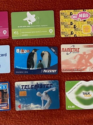Phone time cards used, pack of 16 assorted