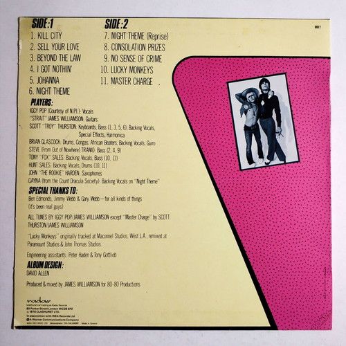 Iggy Pop & James Williamson Kill City vinyl record used, rock
