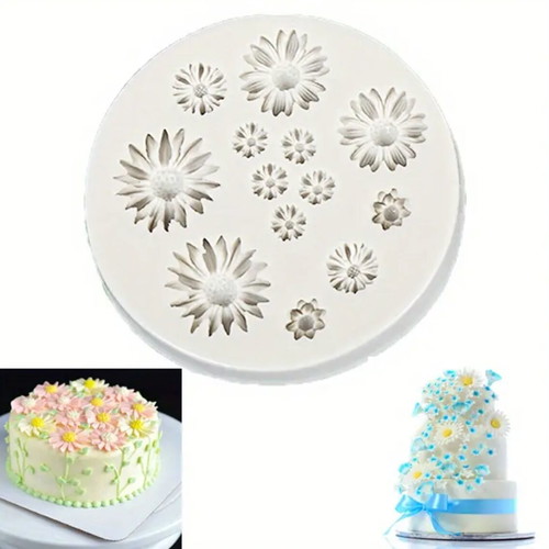Chocolate mold with daisies 3D silicone new