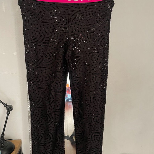 Comme Des Fuckdown lace pants with fuchsia elastic logo, like new
