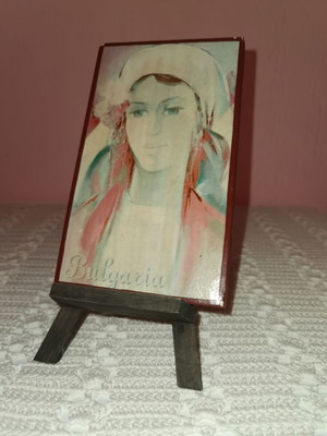 Souvenir painting like new with wooden stand