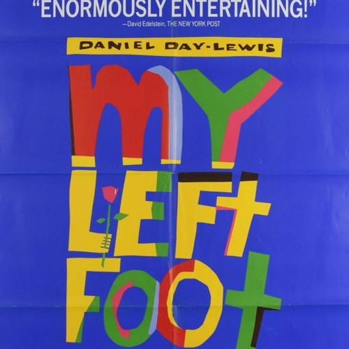 My Left Foot Daniel Day Lewis movie poster used, 1989 authentic American