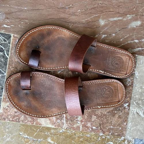 Leather sandals Melissinos Art Poet used, brown, size 37