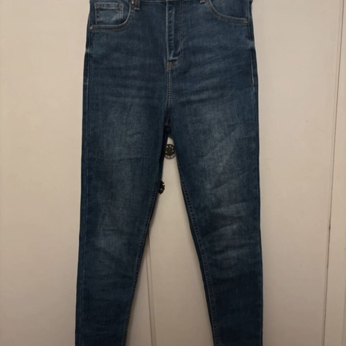 Bershka High-Waisted Skinny Jeans Medium Blue Used Like New