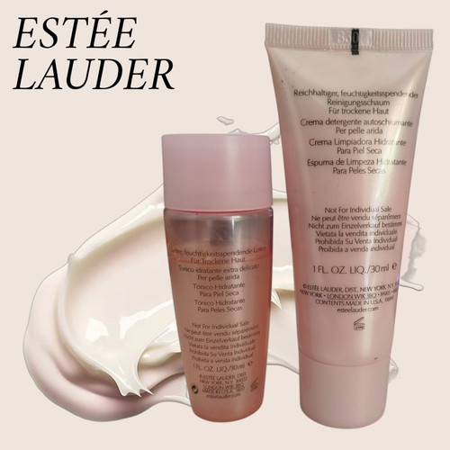 Estée Lauder Soft Clean Moisture Rich Foaming Cleanser and Silky Hydrating Lotion travel size, new