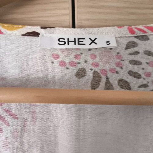 SheX wrap dress like new, colorful summer fabric with tassels