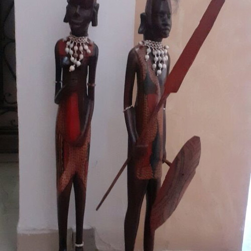 African woodcarving statues pair like new