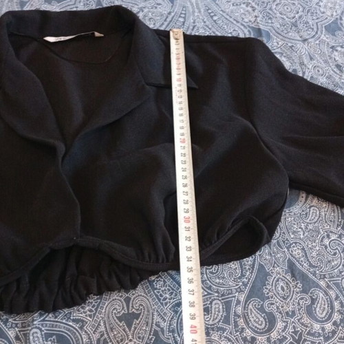 Zara crop μπλούζα XL μεταχειρισμένη, μαύρη σε καλή κατάσταση