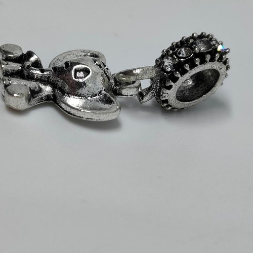 Silver Elephant Charm with Sparkling Rhinestones for Bracelet like new