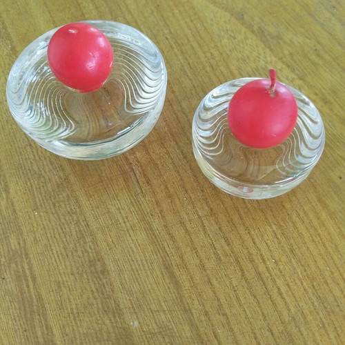 Iittala Maaru crystal candlesticks, Finland