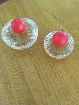 Iittala Maaru crystal candlesticks, Finland