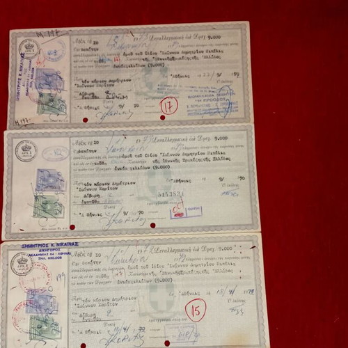 Collectible handwritten promissory notes 1960-1972 like new